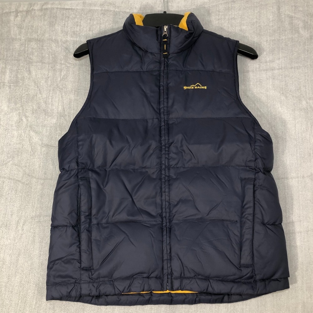 Eddie Bauer Kids Puffer Vest XL 14 Navy Blue Goose Down Filled Jacket Coat Boys‎